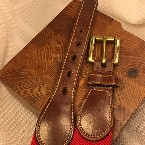 Dooney & Bourke leather/wool surcingle/solid brass - Picture 3 of 8